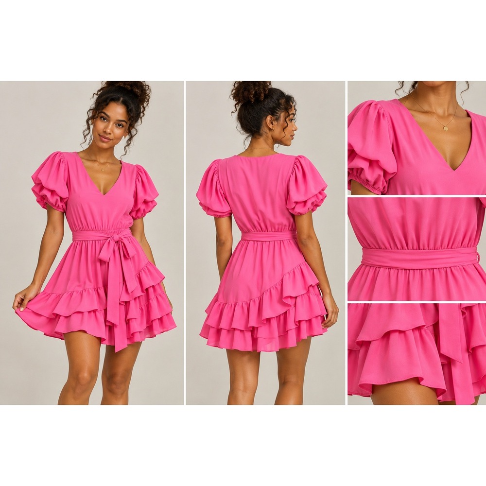 Lilly Pulitzer Martha Stretch Dress Tiered Ruffle Fit & Flare  Size 8
